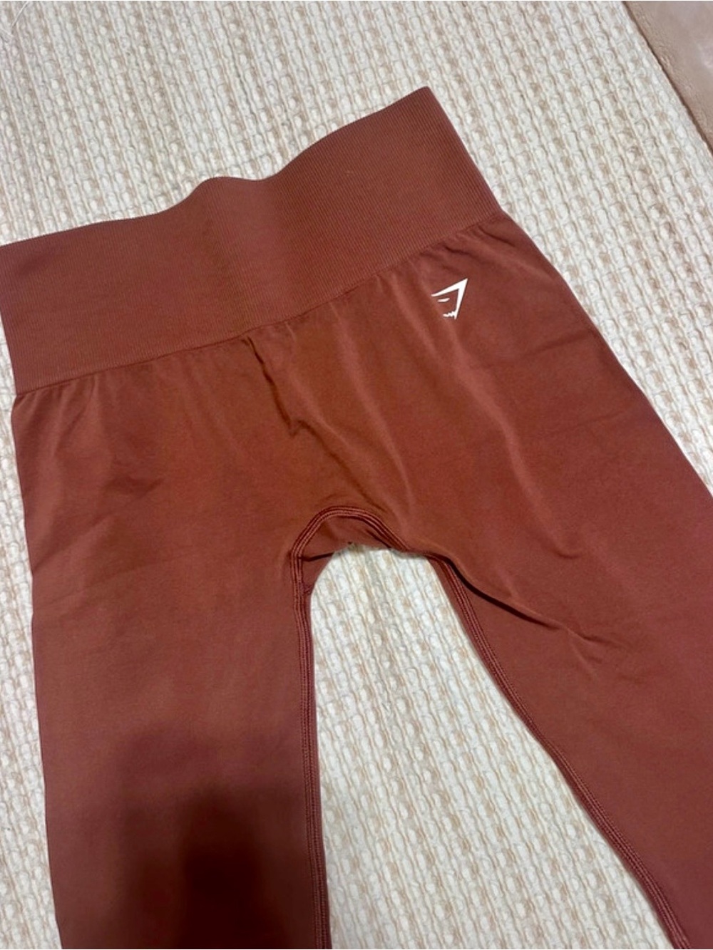 Gymshark Rust Brown High-Waist Leggings with Logo